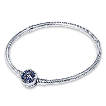 Sterling Silver Blue Pendant Charm Bracelet