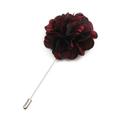 Red & Black Lapel Flower 