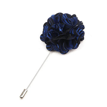 Blue & Black Lapel Flower 