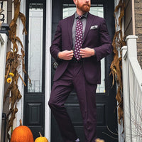 Purple & Silver Geometric Foulard Pattern Silk Tie 