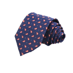 Navy & Orange Paisley Tie 