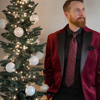 Black & Red Floral Silk Tie