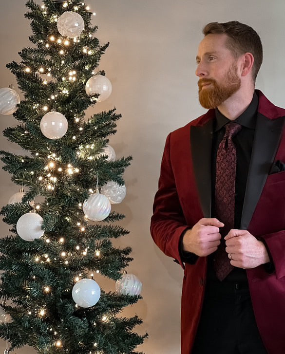 Black & Red Floral Silk Tie 