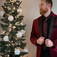 Black & Red Floral Silk Tie 