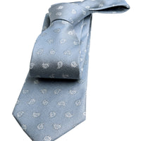Light Blue & Silver Paisley Silk Tie