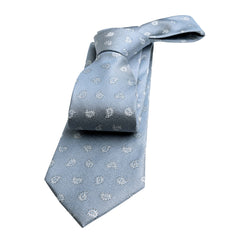 Light Blue & Silver Paisley Silk Tie 