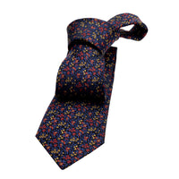 Dark Brown & Gold Floral Silk Tie 