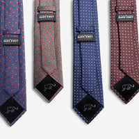 Geometric Foulard Patterned Silk Ties 