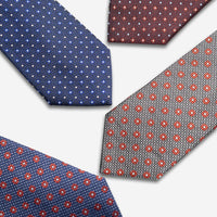 Geometric Foulard Patterned Silk Ties 