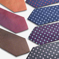 Geometric Foulard Patterned Silk Ties 