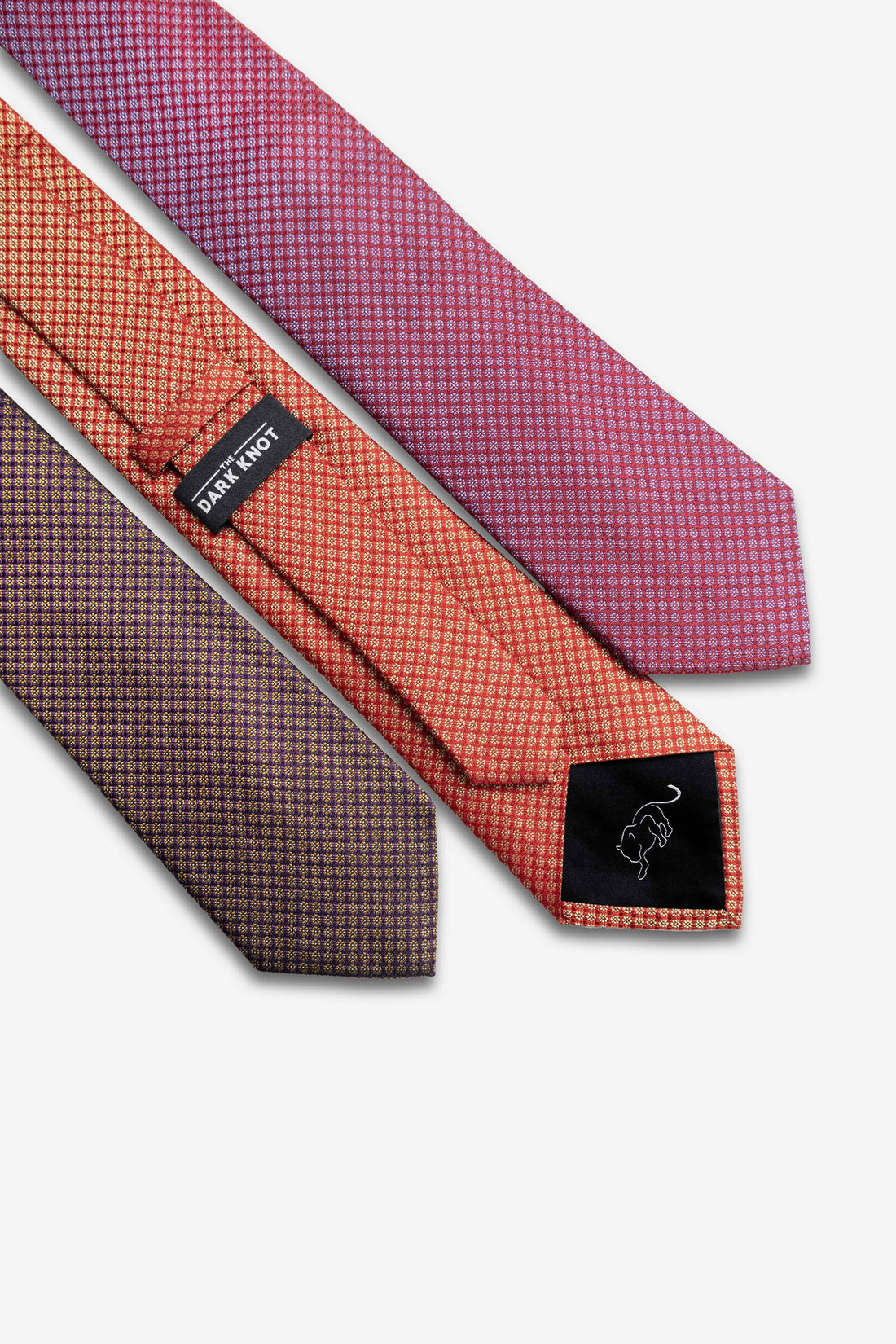 Geometric Foulard Patterned Silk Ties 