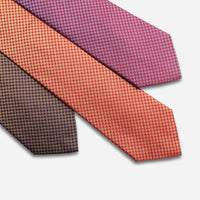 Geometric Foulard Patterned Silk Ties 