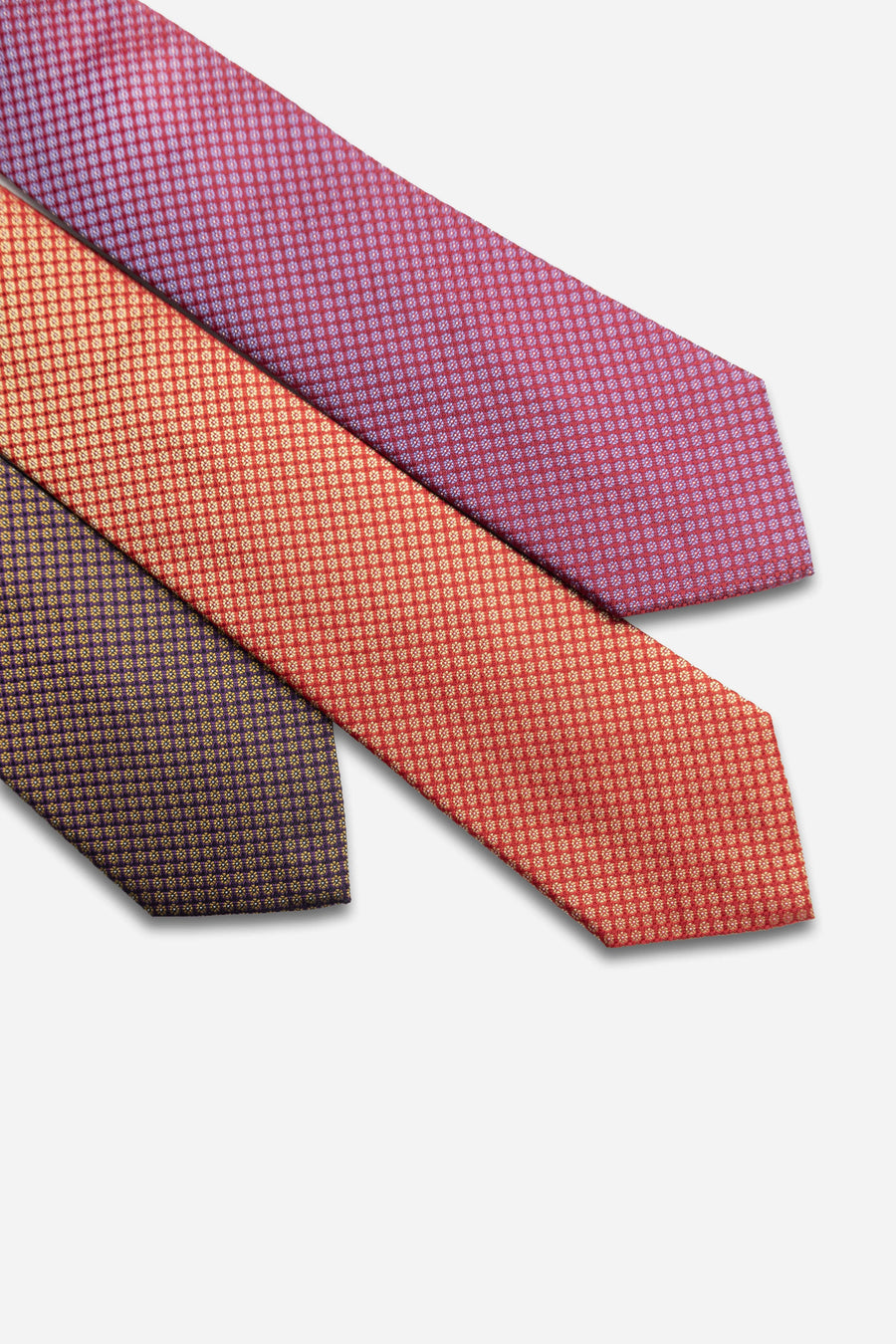 Geometric Foulard Patterned Silk Ties 