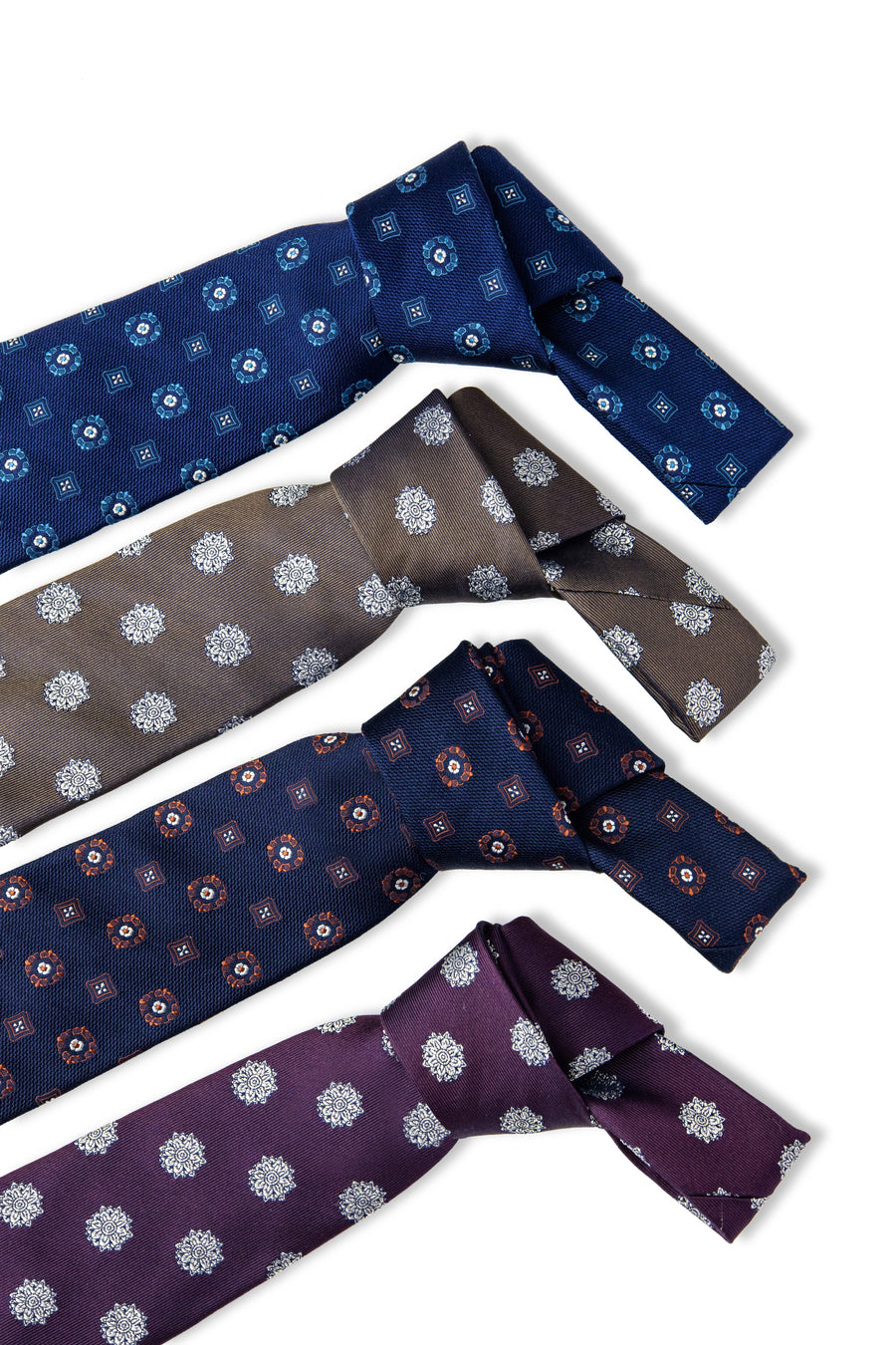 Geometric Foulard Silk Ties 