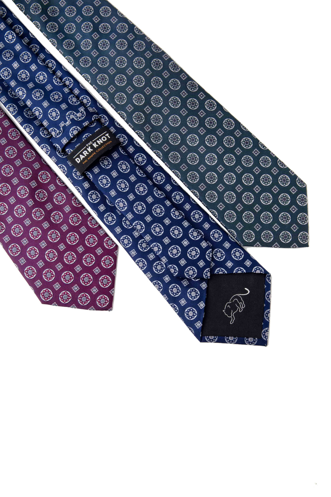 Geometric Foulard Patterned Silk Ties 