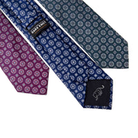 Geometric Foulard Patterned Silk Ties 