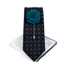 Men's Wedding Groom & Groomsmen Set | Turquoise & Navy Ties & Accessories