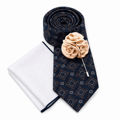 Navy & Brown Ties & Accessories Wedding Set