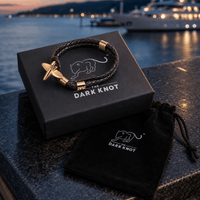 Dark Brown & Gold Anchor Bracelet