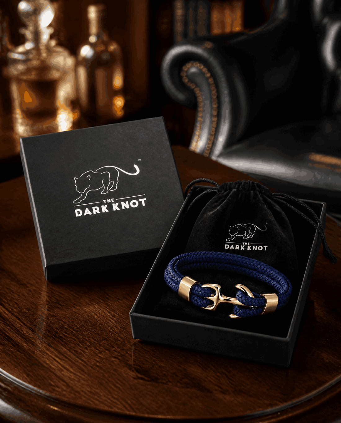 Navy & Gold Anchor Bracelet