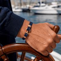 Navy & Gold Anchor Bracelet