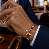Tan & Gold Anchor Bracelet