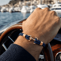 Navy & Gold Anchor Bracelet