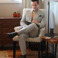 Black, White & Grey Anchor Silk Pocket Square