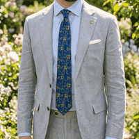 Blue & Light Green Floral Skinny Tie 