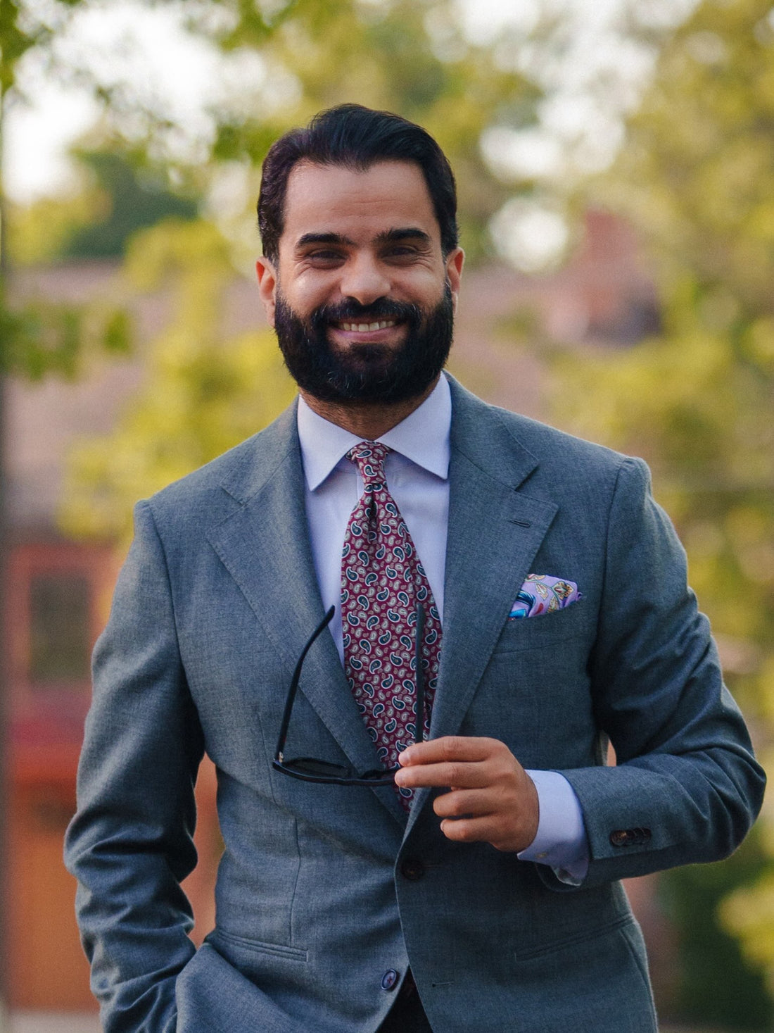 Lilac Floral Silk Pocket Square