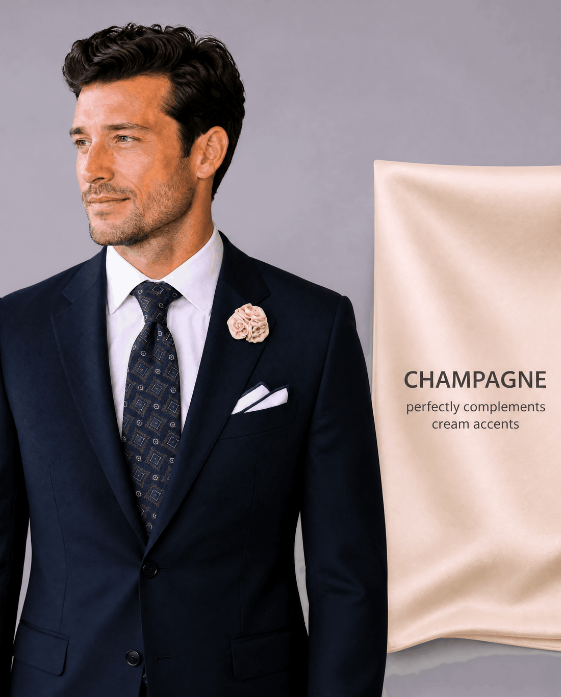 Champagne Ties & Accessories Wedding Set 