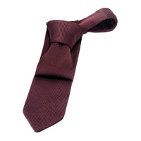 Brown Skinny Silk Knit Tie