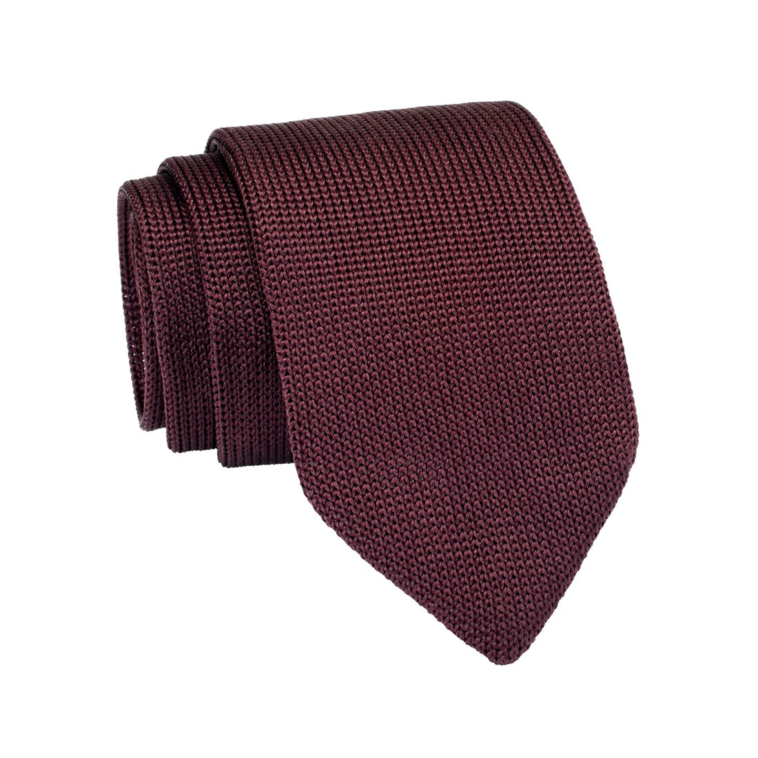 Brown Skinny Silk Knit Tie
