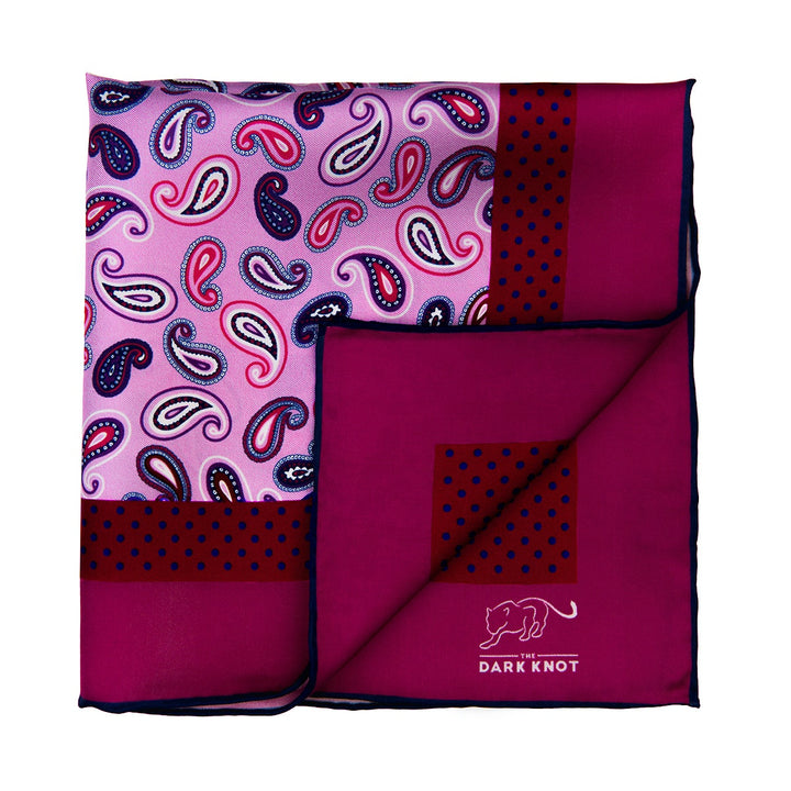 Light Pink Paisley Silk Pocket Square