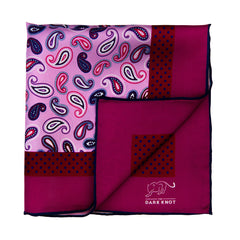 Light Pink Paisley Silk Pocket Square