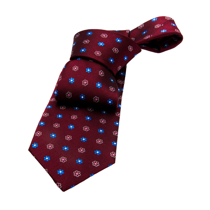 Burgundy Foulard Silk Tie