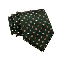 Olive Green & Brown Foulard Silk Tie