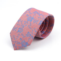 Pink & Light Blue Floral Skinny Tie