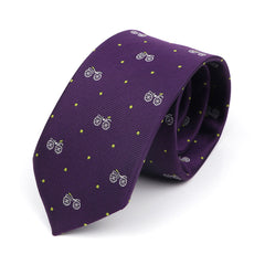 Purple Bicycles Green Polka Dot Tie
