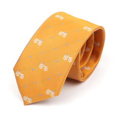 Yellow Bicycles Light Blue Polka Dot Tie