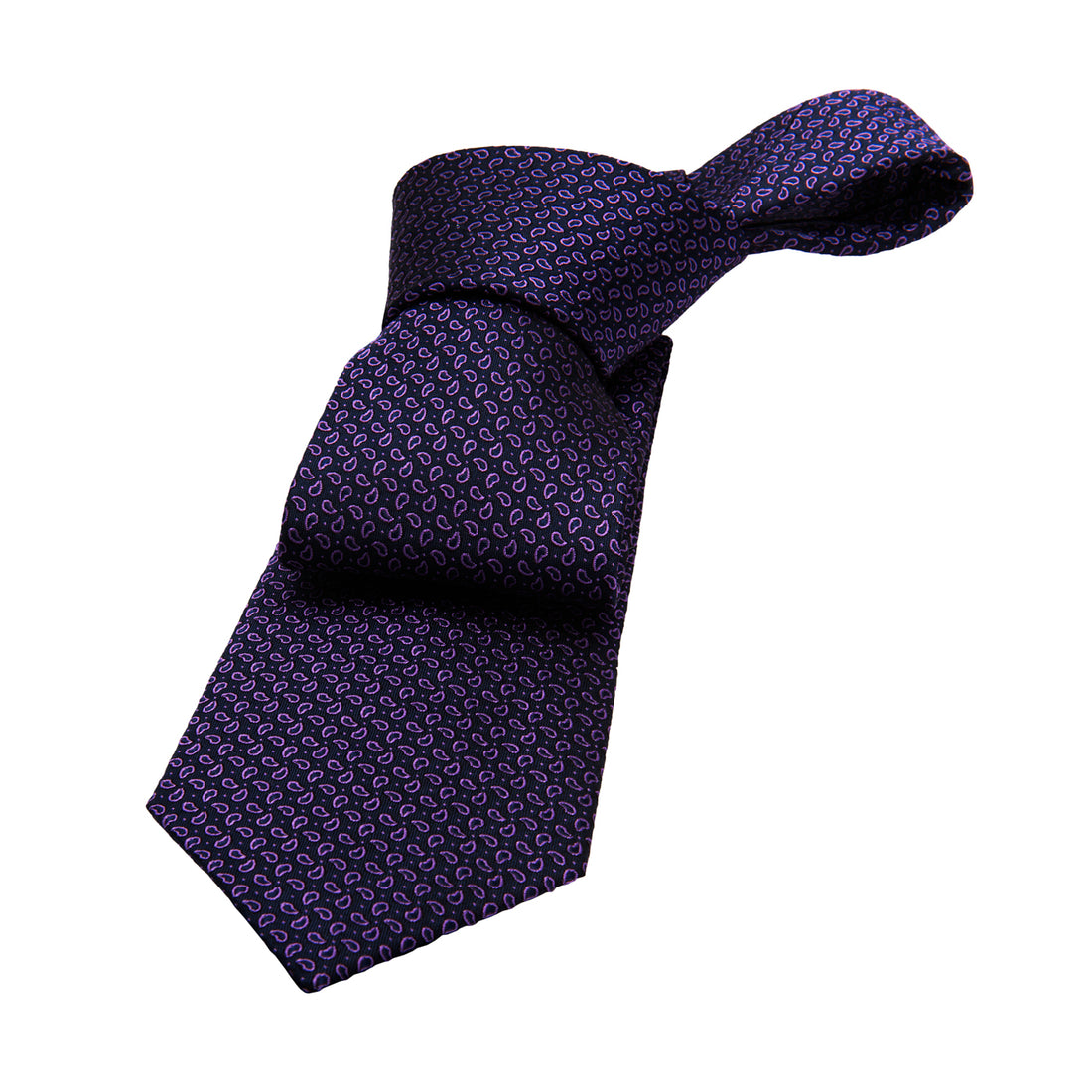 Navy & Pink Foulard Silk Tie
