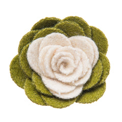 Green and white lapel flower