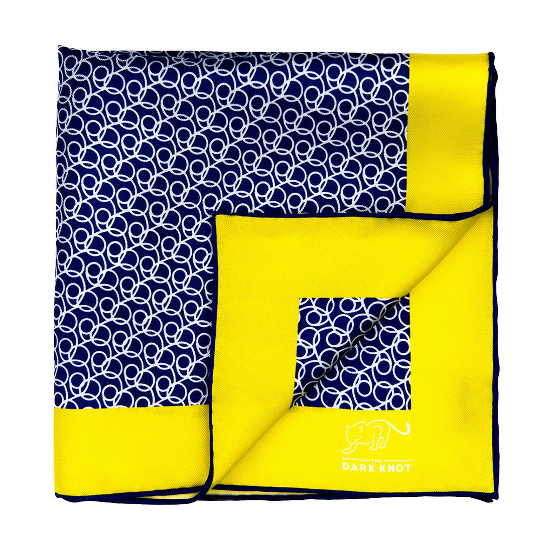 Blue & White Abstract Silk Pocket Square