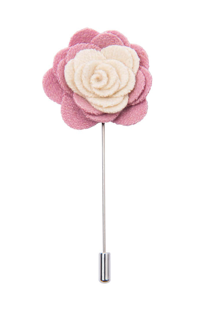 Pink and white lapel flower