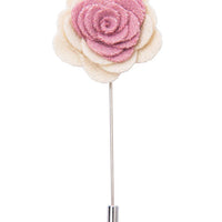 White and Pink lapel flower