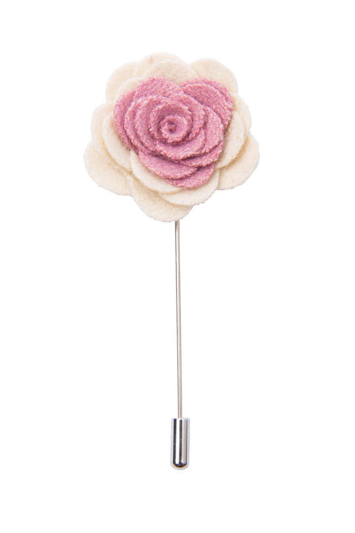 White and Pink lapel flower