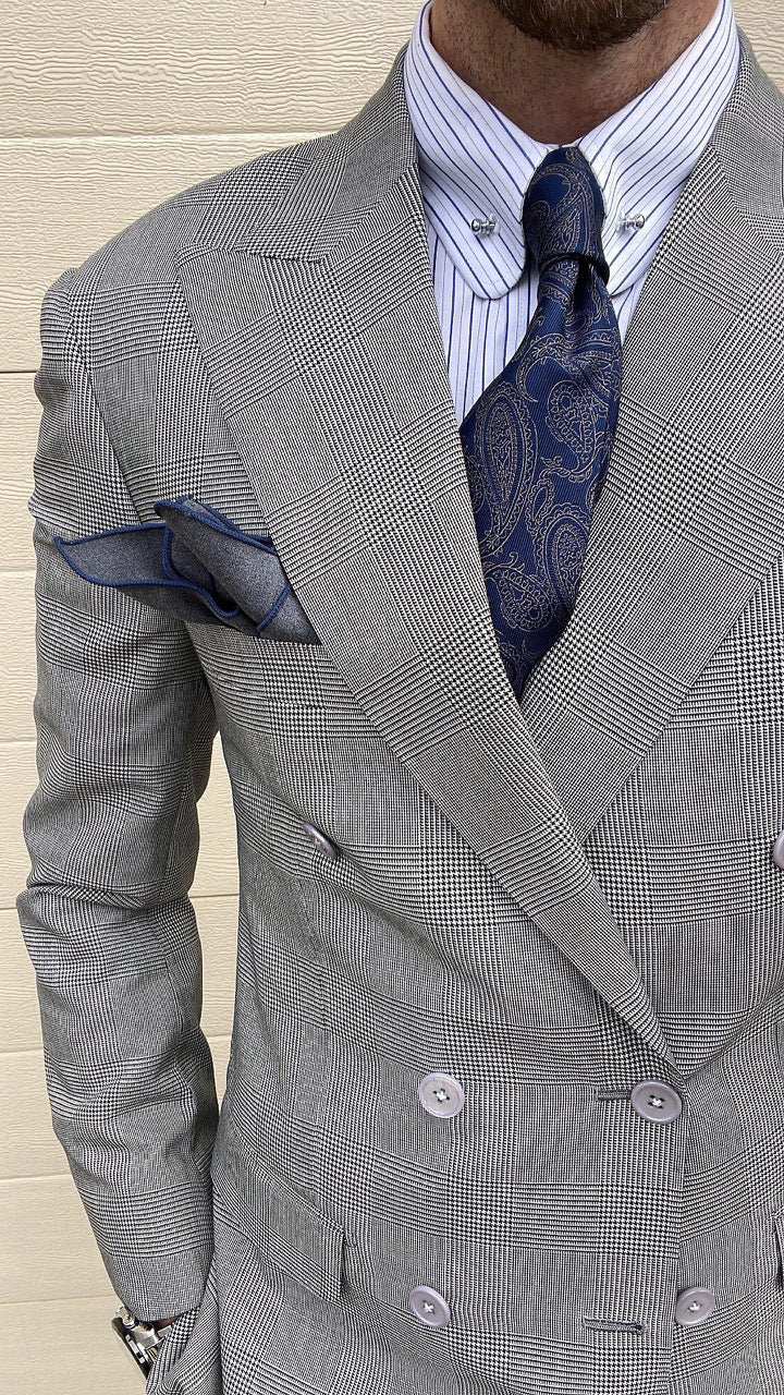 Blue & Bronze Paisley Silk Tie