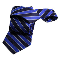 Navy & Blue Regimental Striped Silk Tie