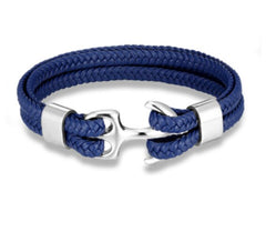 Navy & Silver Anchor Bracelet