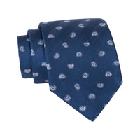 Navy & Light Blue Paisley Silk Tie